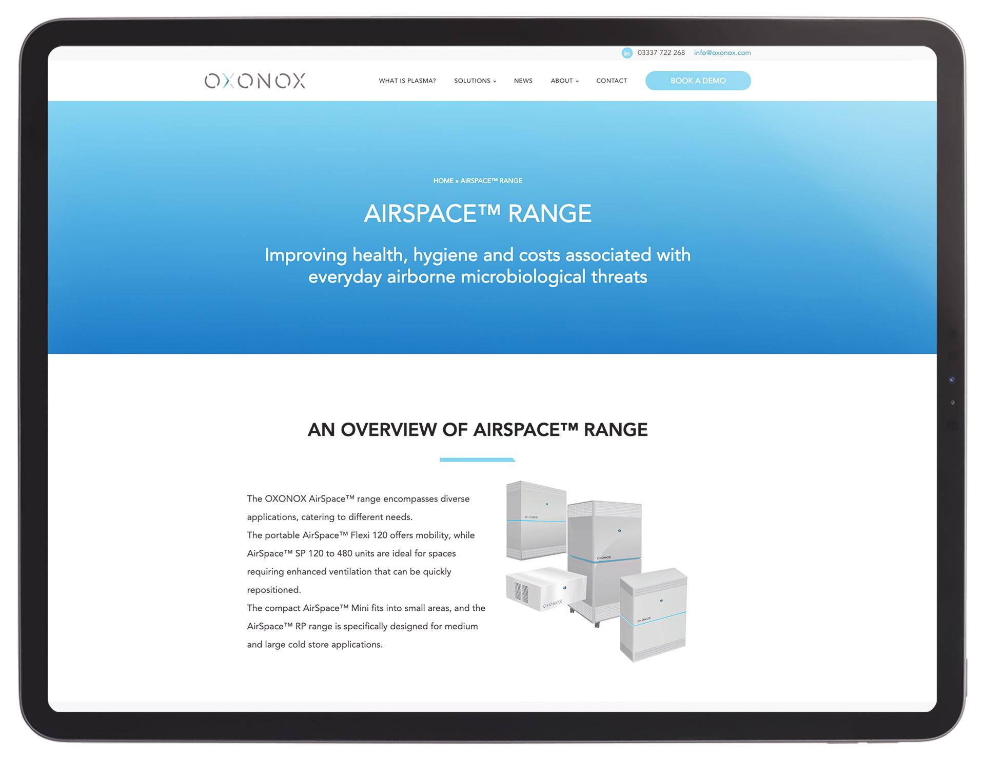 Brand website airspace section
